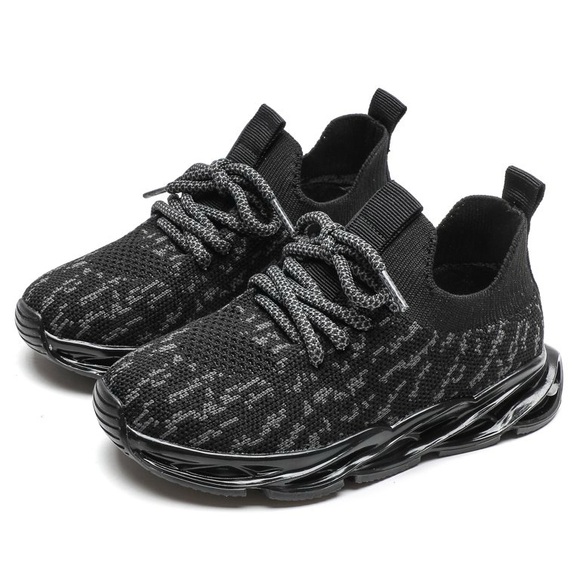 kkdom Boys Running Sneakers Shoes Athletic Black and grey 10.5 Toddler - Picture 2 of 11